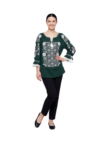 Bluza dama IL26 verde/alb