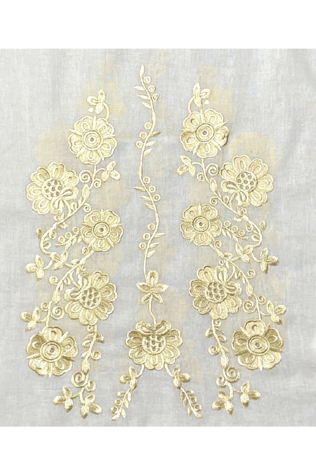 Esarfa tip marama traditionala, alb/crem, 180 x 53 cm