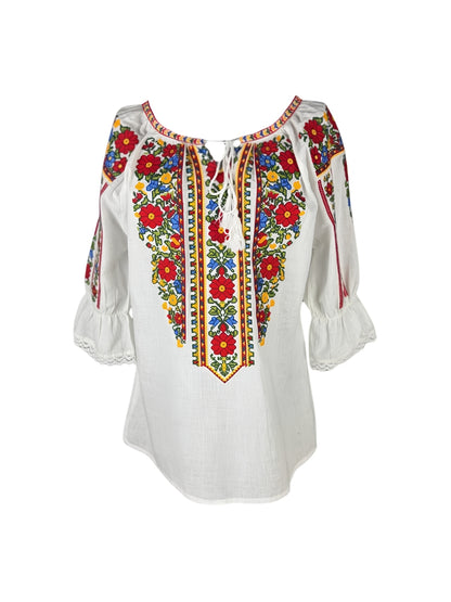 Bluza dama IL26 alb/galben