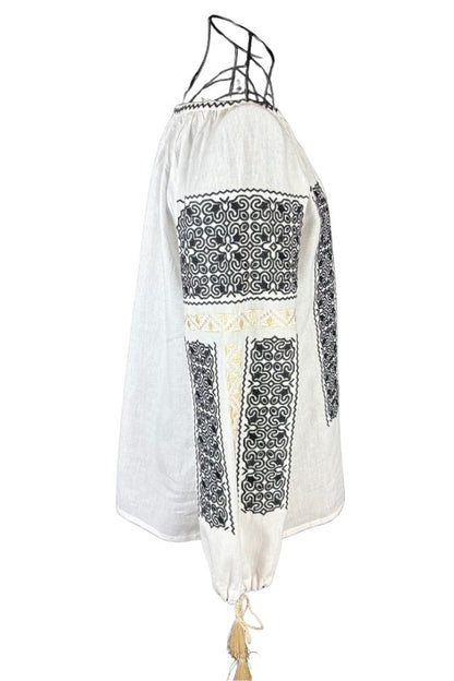 Bluza dama tip ie I26 alb/auriu