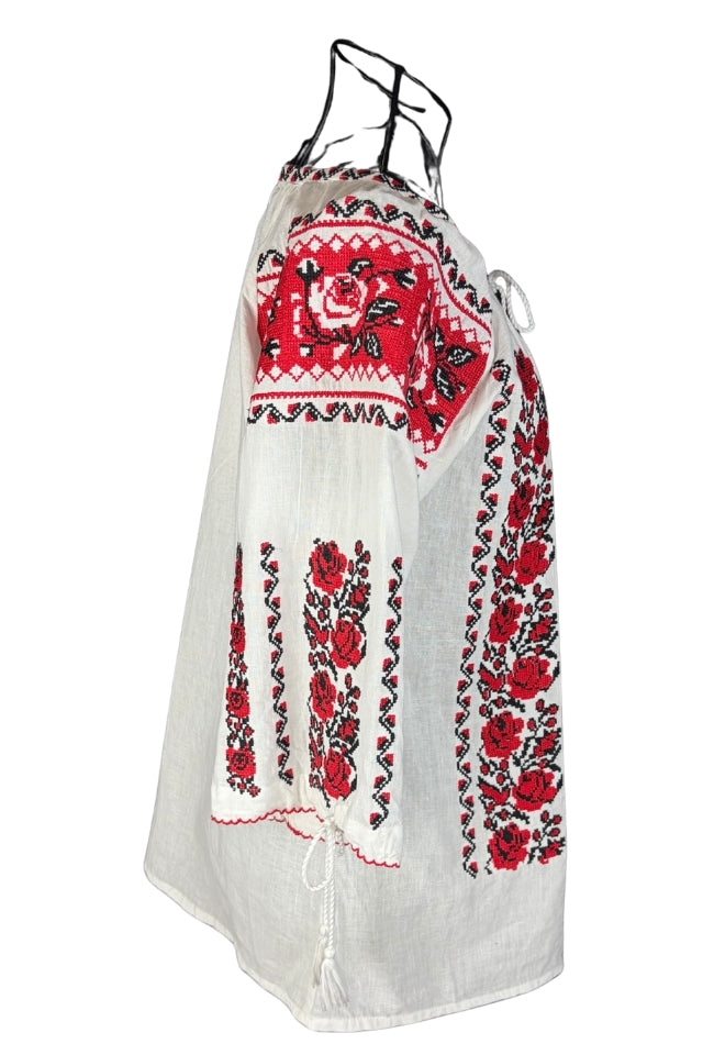 Bluza dama 2IU26 alb/rosu