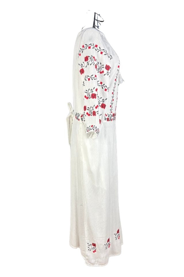 Rochie dama casual RL25 alb/rosu