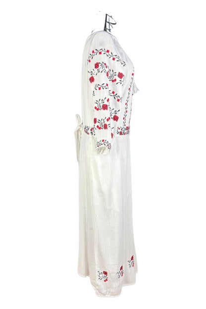 Rochie dama casual RL25 alb/rosu