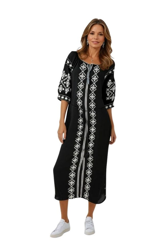 Rochie dama casual RL25 negru/gri