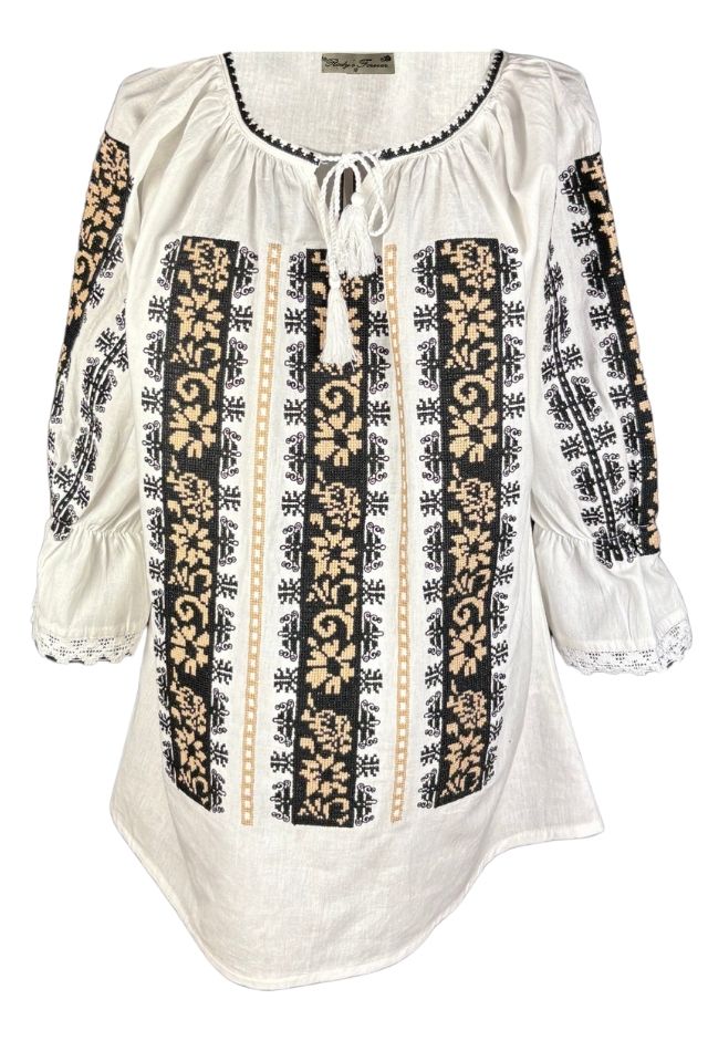 Bluza dama tip ie R256  alb/crem