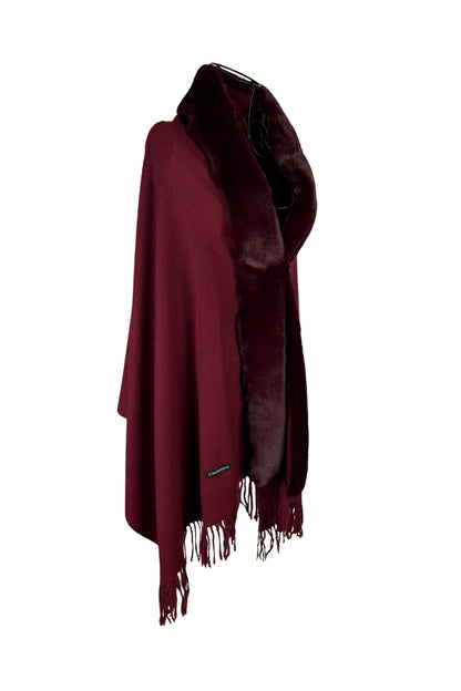 Fular dama tip poncho S rosu bordo