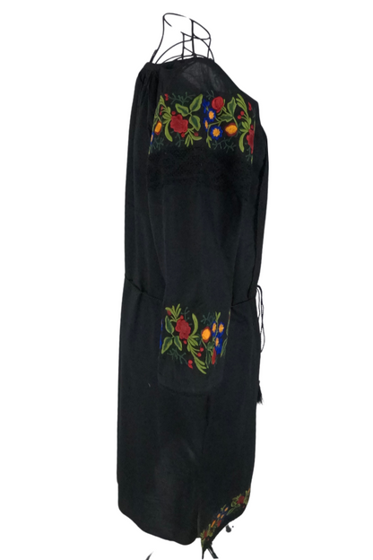 Rochie traditionala dama R, negru/rosu