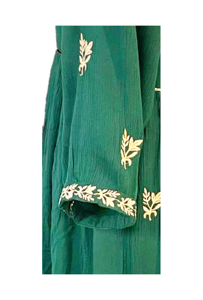 Rochie dama casual, verde/crem