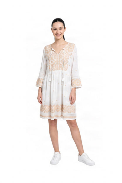 Rochie dama AU26 alb/verde
