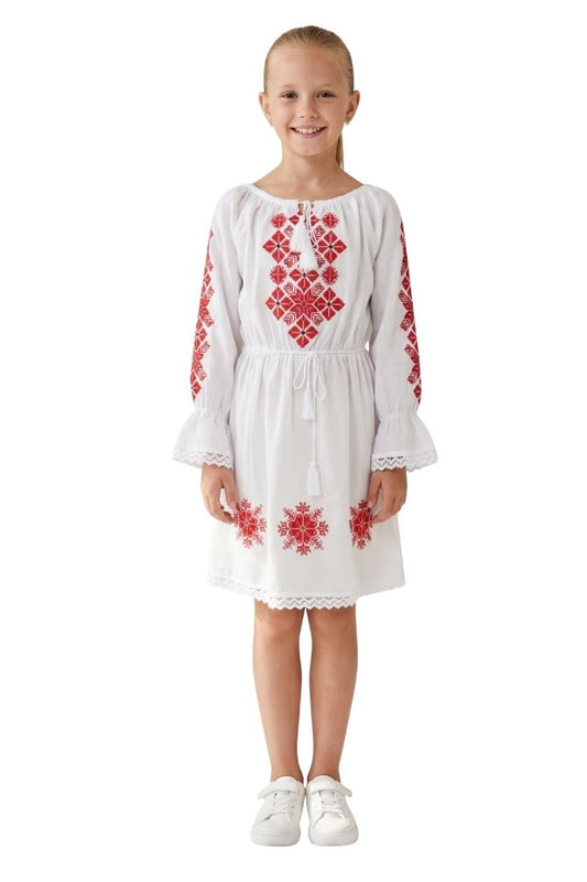 Rochie fete F26 alb/negru