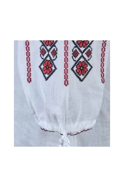 Bluza dama tip ie RD24, alb/rosu bordo