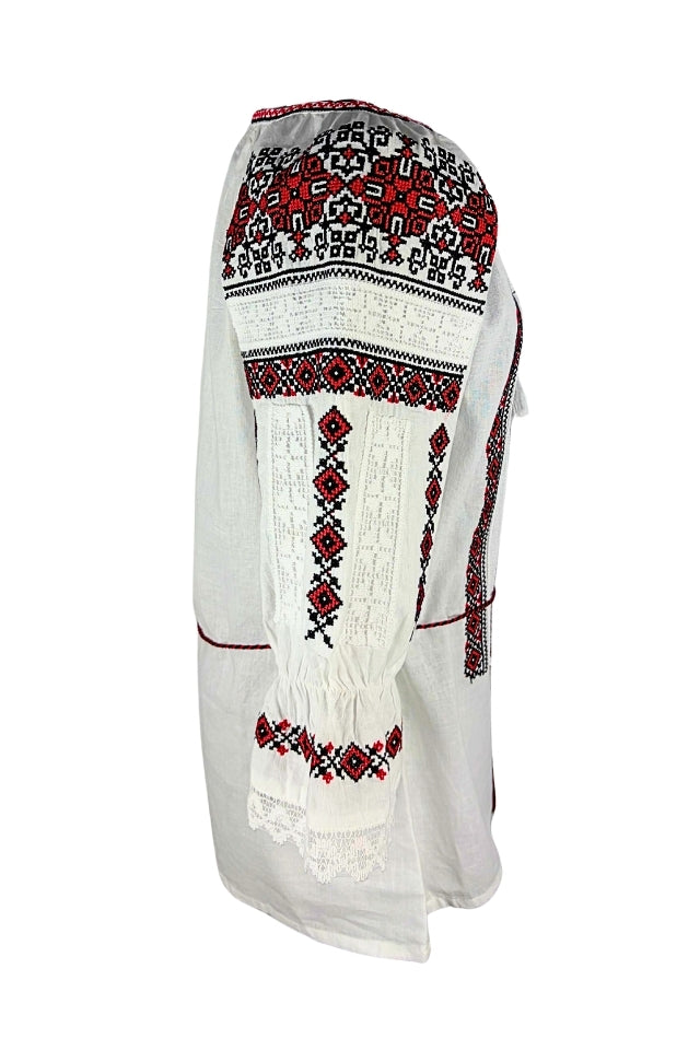 Bluza dama O26F alb/rosu bordo