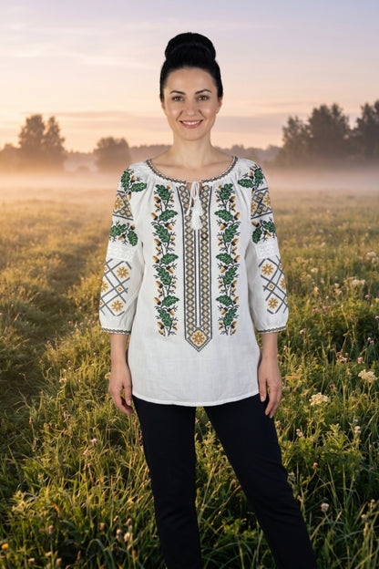 Bluza dama IU26 alb/maro