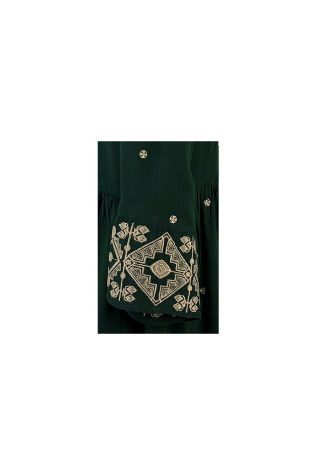 Rochie dama AU26 verde/crem