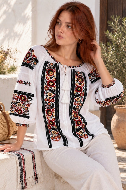 Bluza dama O26F alb/negru inchis