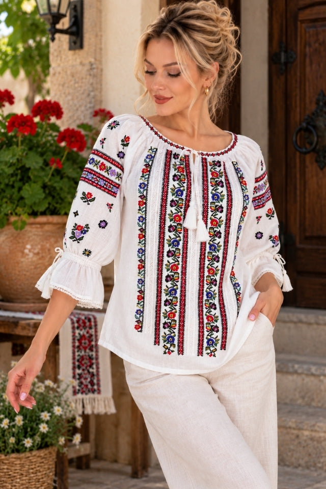 Bluza dama SE26F alb/olive