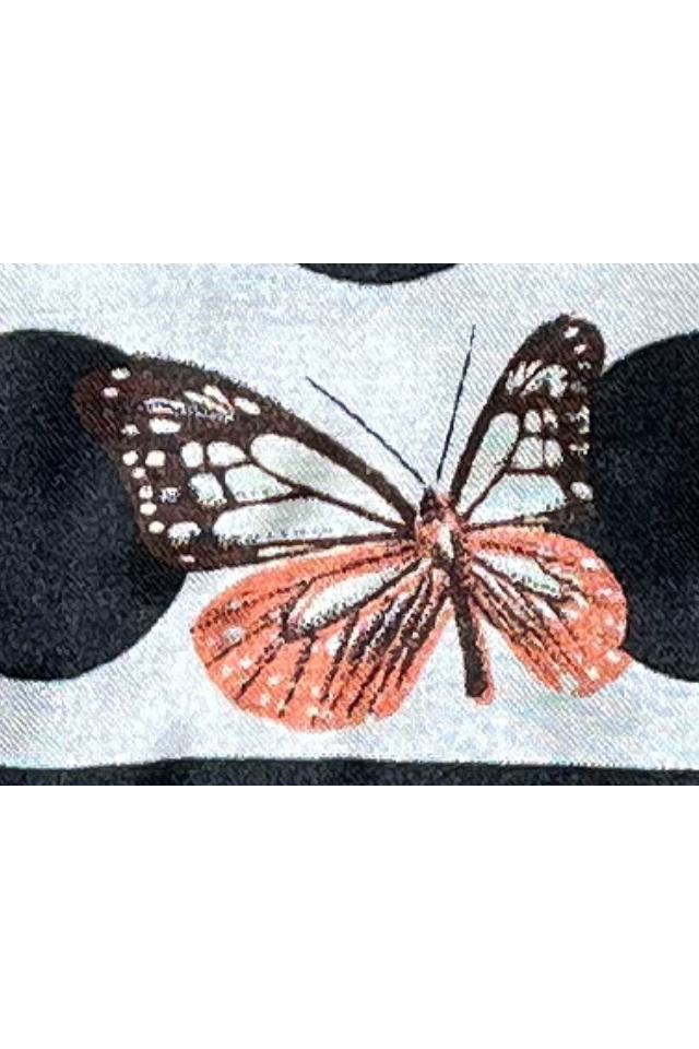 Esarfa dama cu buline, Dacali, alb/negru, 60x60 cm