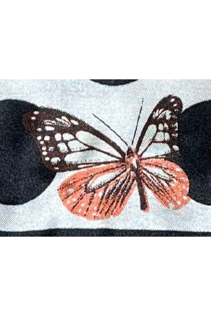 Esarfa dama cu buline, Dacali, alb/negru, 60x60 cm