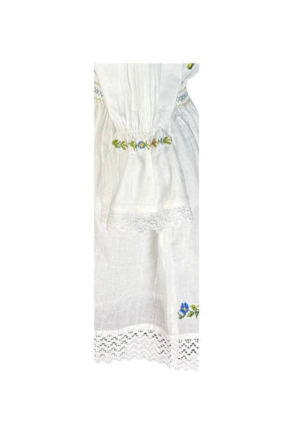 Rochie fete tip costum CPC alb/verde