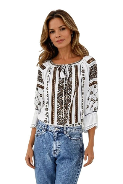 Bluza dama RA25 alb/maro