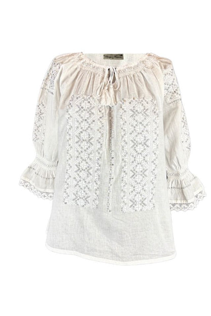 Bluza tip ie dama R25 alb/argintiu