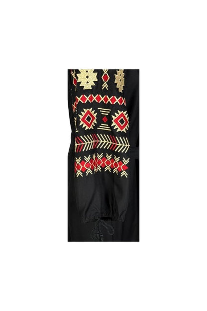 Rochie traditionala dama R25 negru/rosu