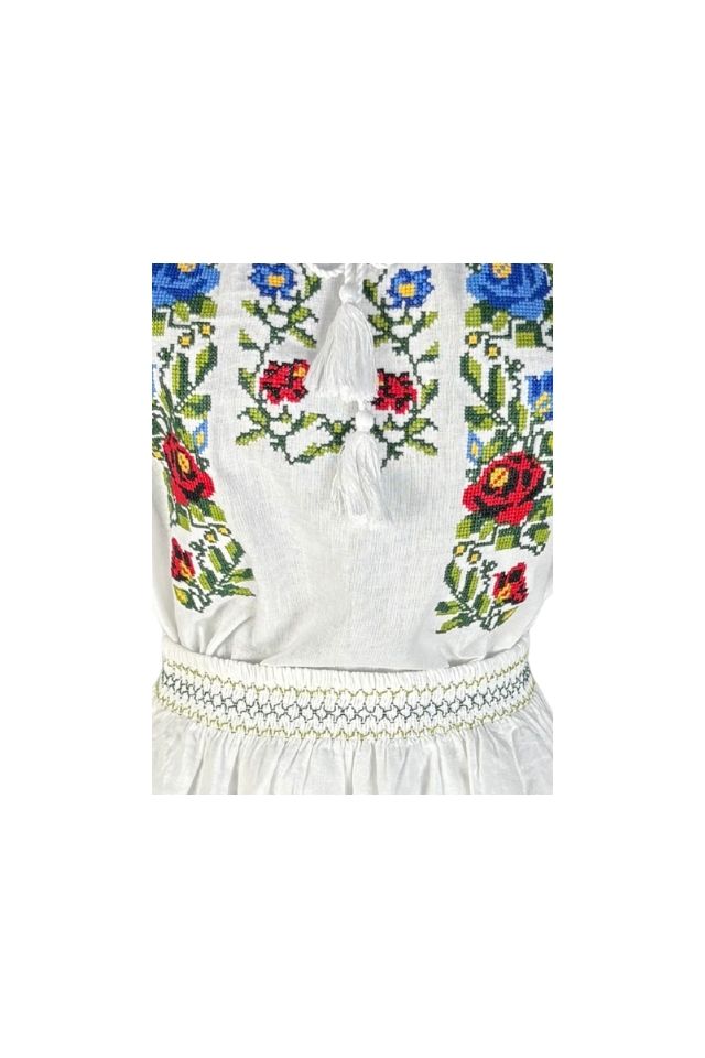 Rochie fete tip costum CPC alb/verde