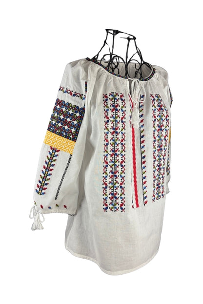 Bluza dama AU26 alb/galben