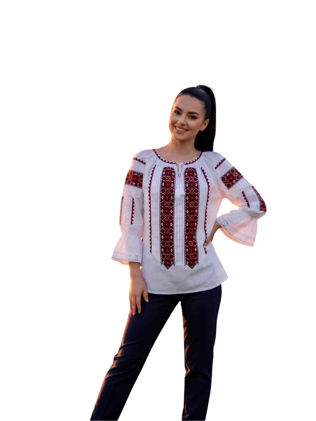 Bluza dama 2IU26 alb/bej