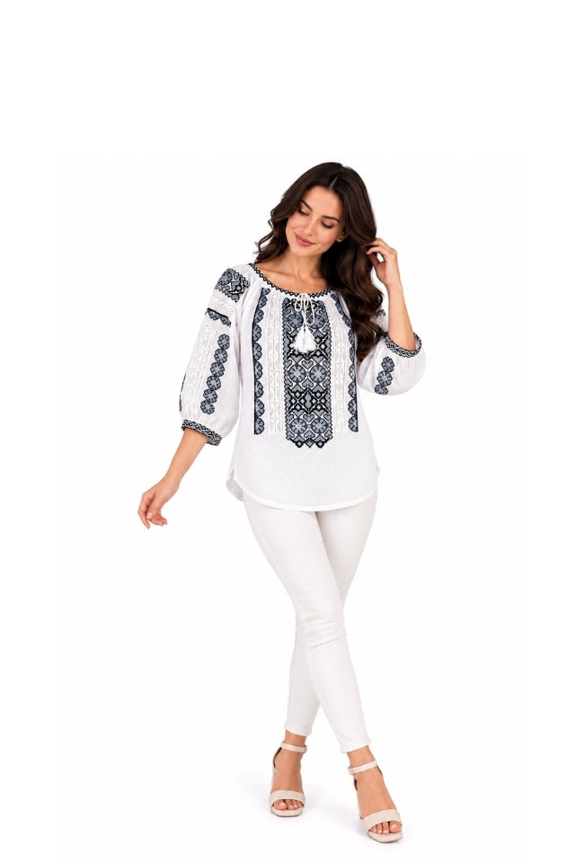 Bluza dama SE26F alb/gri