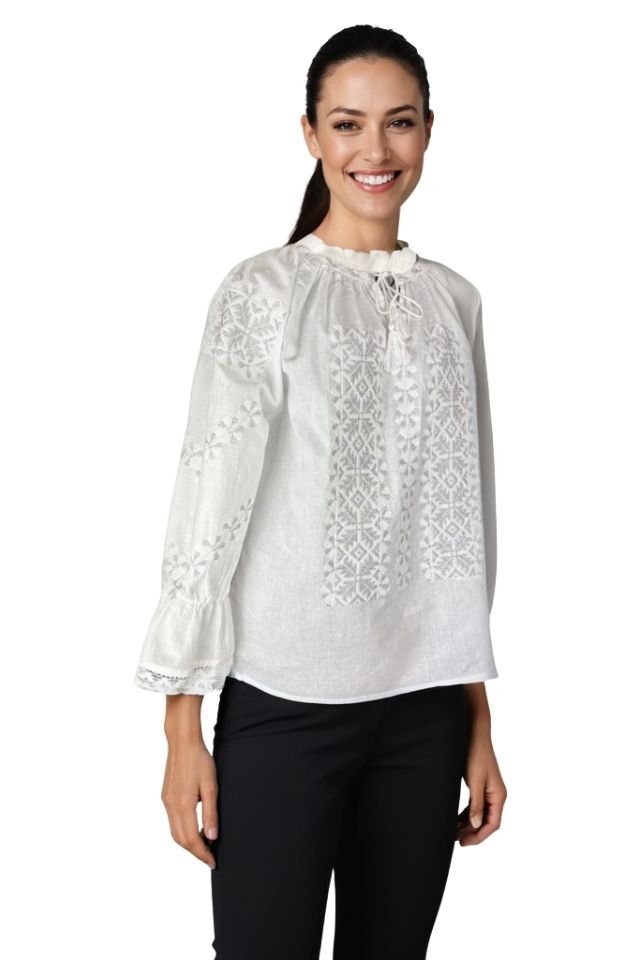 Bluza dama O25 alb/argintiu