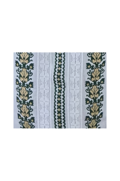 Bluza tip ie dama RD24, alb creta/verde moss