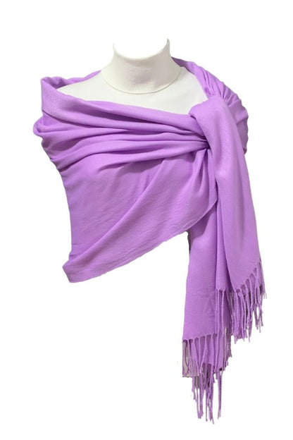 Esarfa tip sal din casmir, mov deschis, 190x75 cm