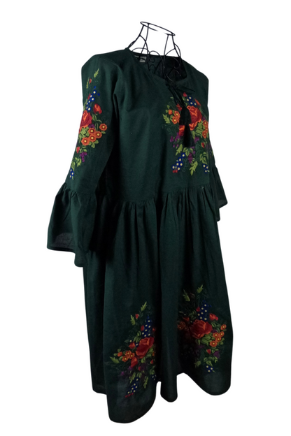 Rochie traditionala dama R, verde