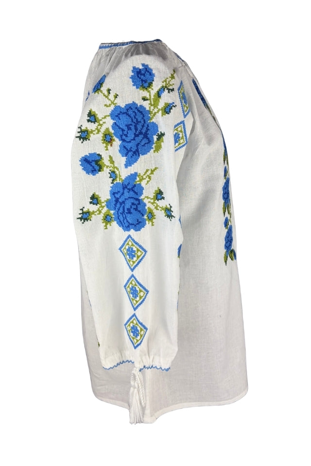Bluza dama SE26F alb/albastru