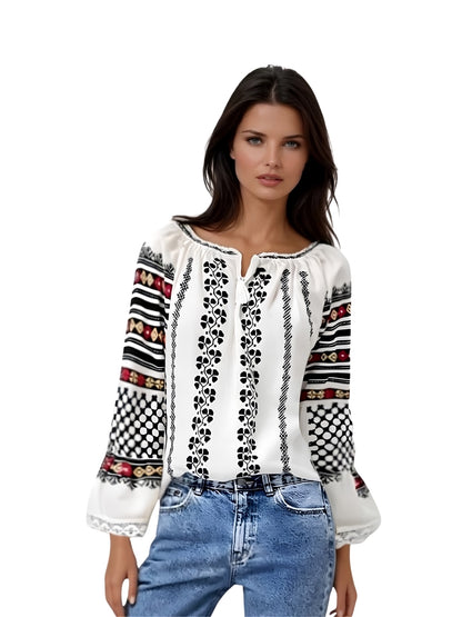 Bluza dama tip ie D24 alb optic/negru
