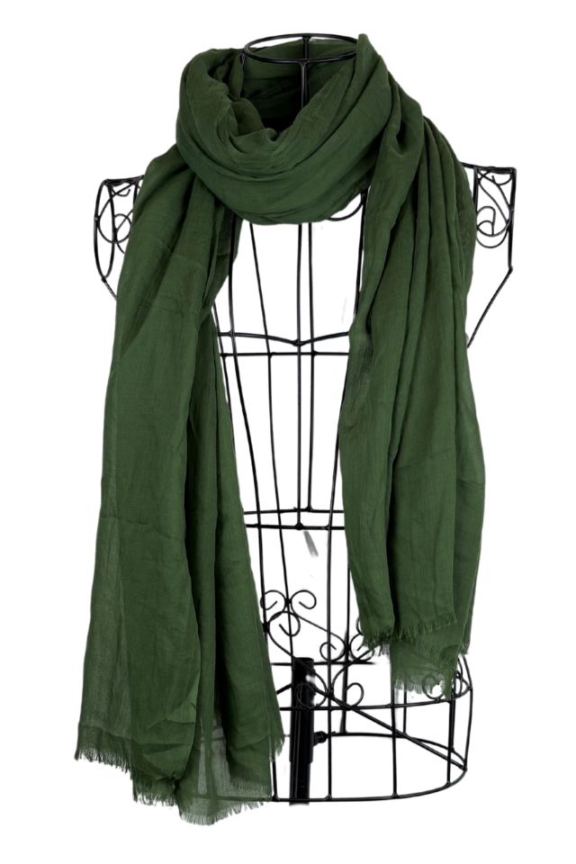 Esarfa dama uni 25VM, verde masliniu 180 x 95 cm