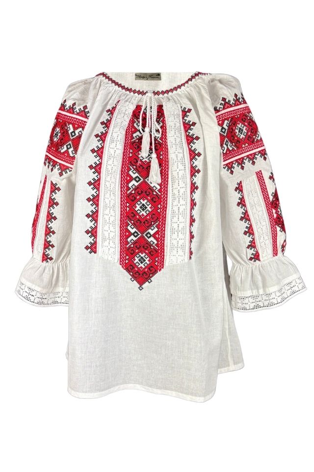 Bluza dama tip ie R256 alb fildes/verde