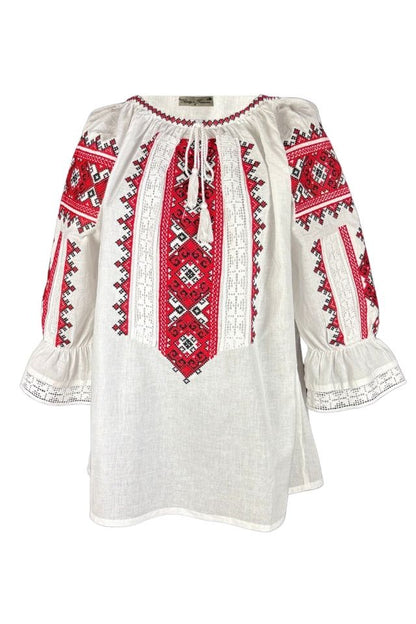 Bluza dama tip ie R256 alb fildes/verde