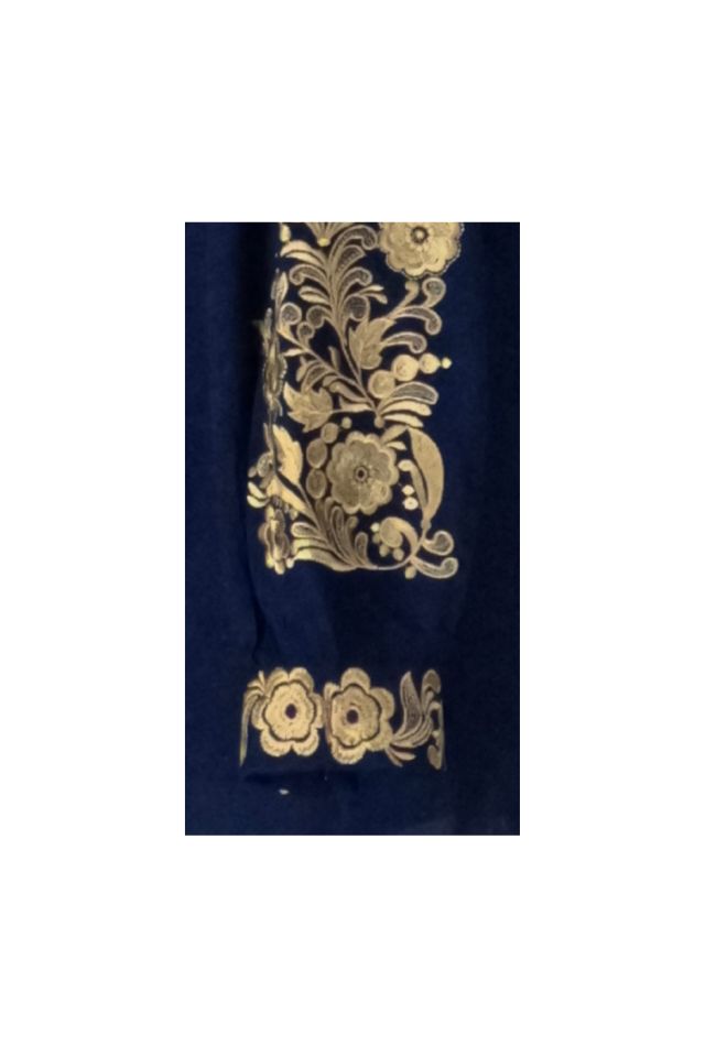 Bluza tip ie traditionala dama DEC, bleumarin/auriu