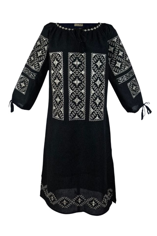 Rochie dama casual R11D, negru/bej