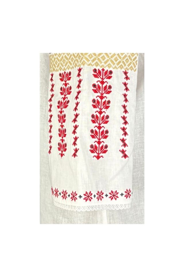 Bluza dama tip ie 257 alb/rosu bordo