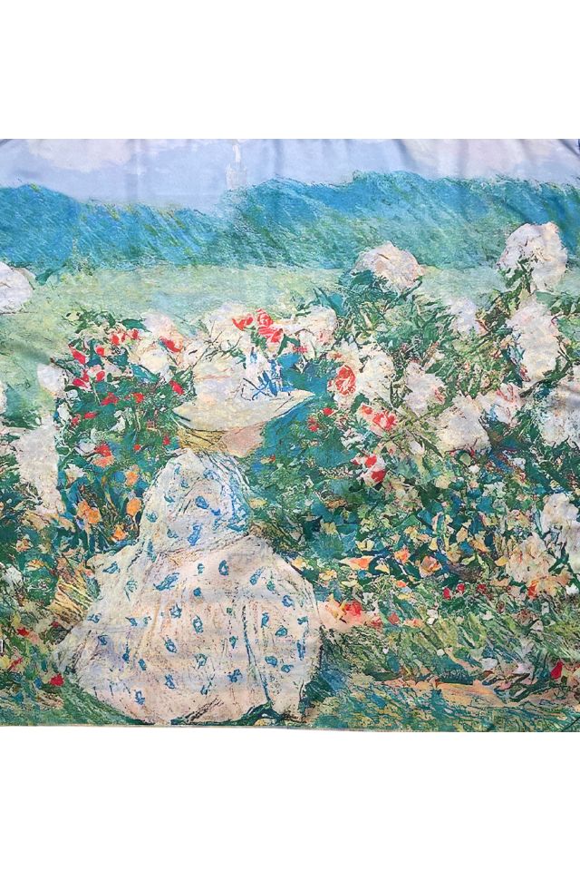 Esarfa patrata CO dama, Dacali, galben/albastru, 70x70 cm