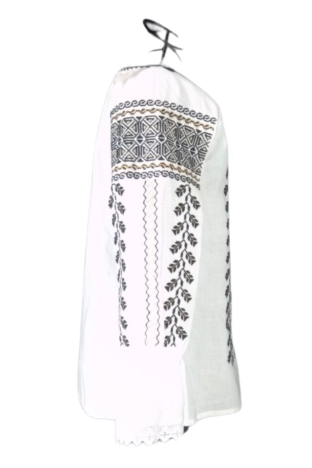 Bluza tip ie traditionala dama DEC, alb/auriu