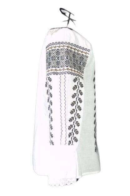 Bluza tip ie traditionala dama DEC, alb/auriu