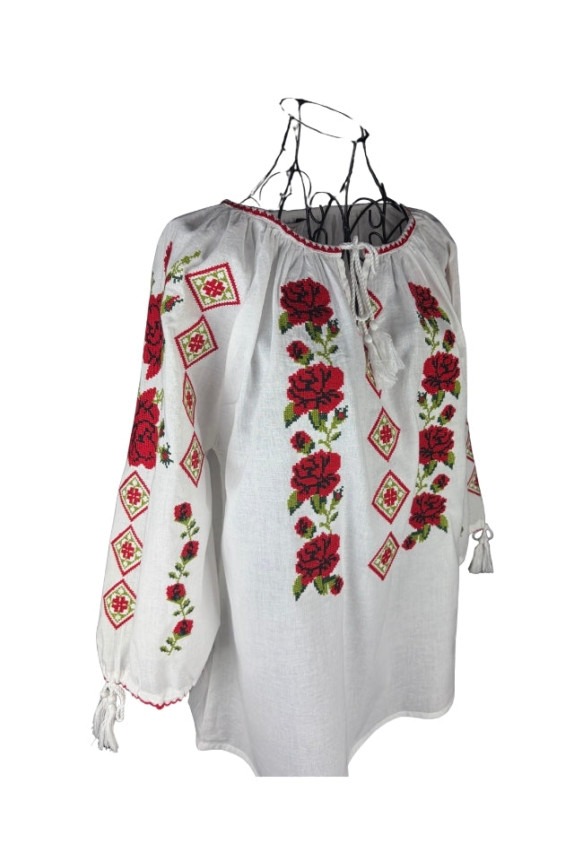 Bluza dama SE26F alb/rosu
