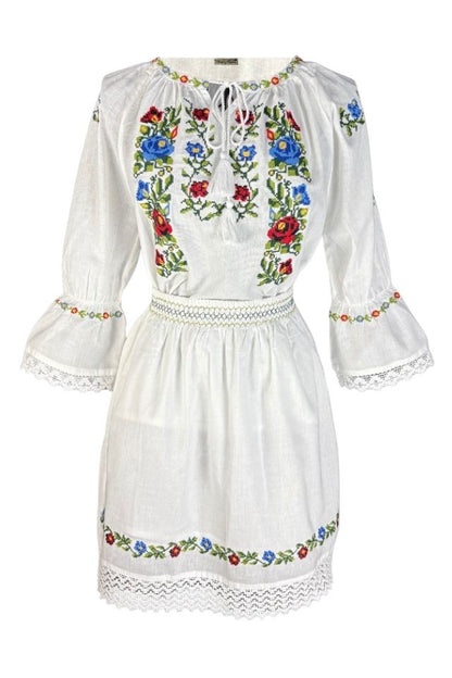 Rochie fete tip costum CPC alb/verde