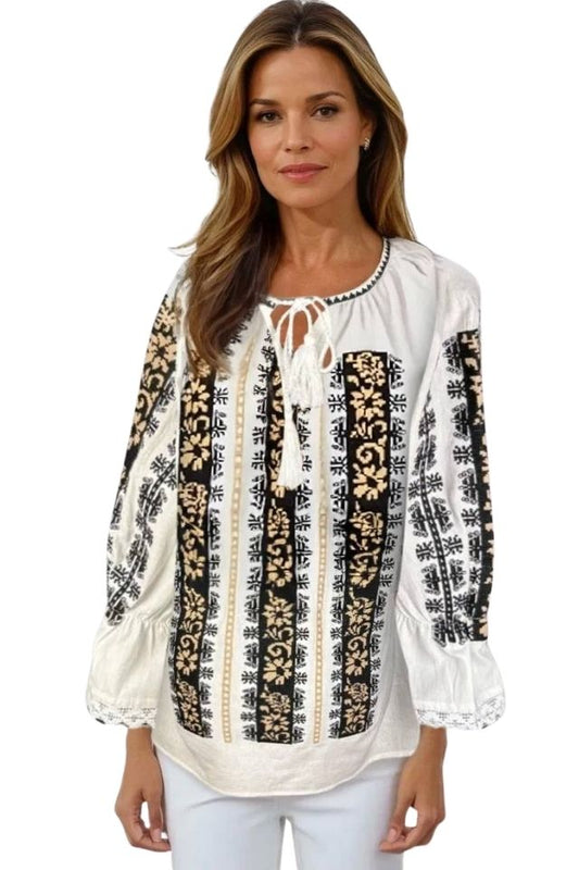 Bluza dama tip ie R256  alb/crem