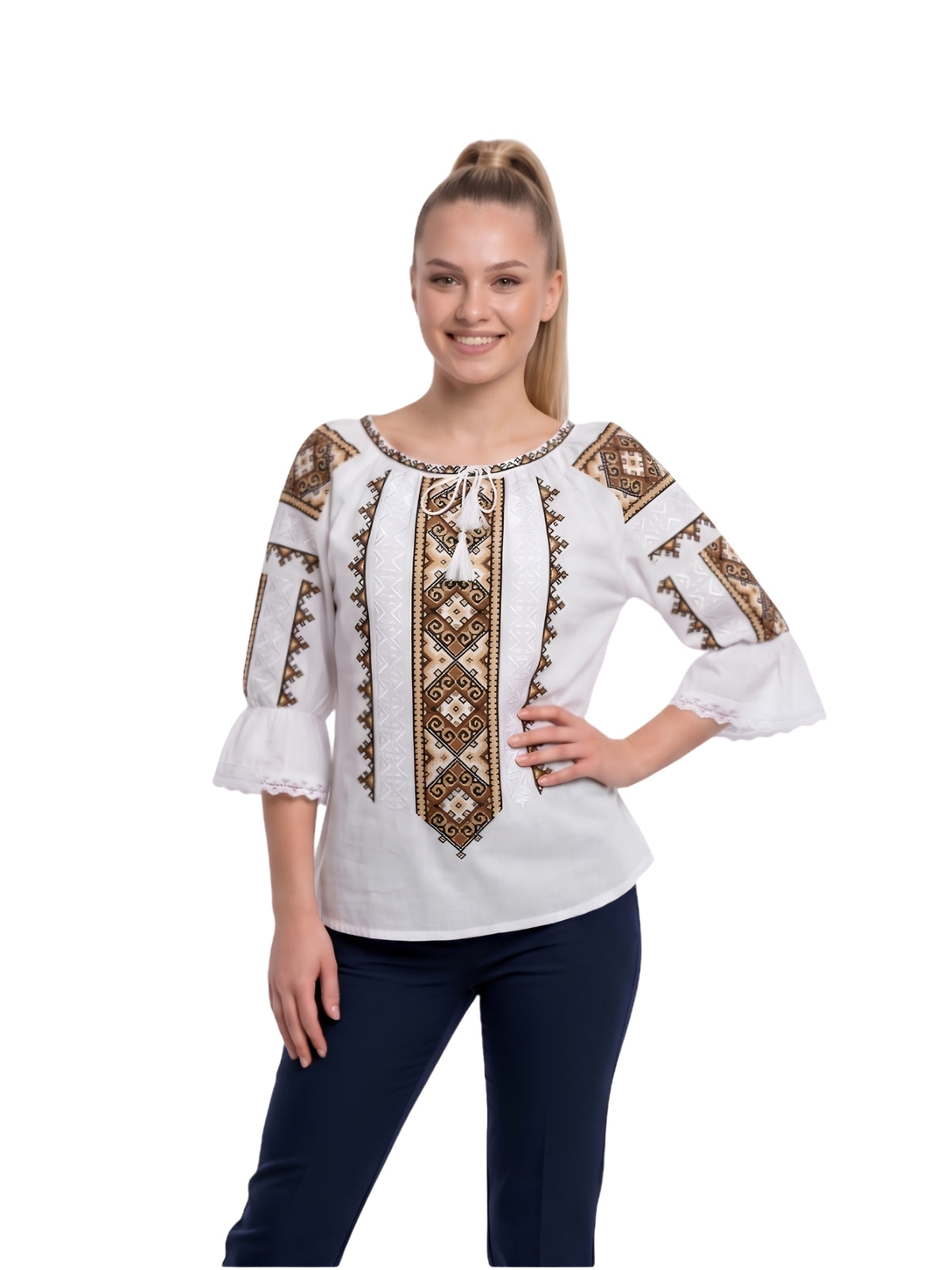 Bluza dama IL26 alb/bej
