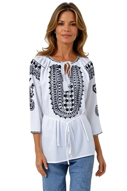 Bluza tip ie dama R24, alb/negru